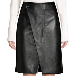 Elie Tahari Jade Faux Leather Wrap Skirt